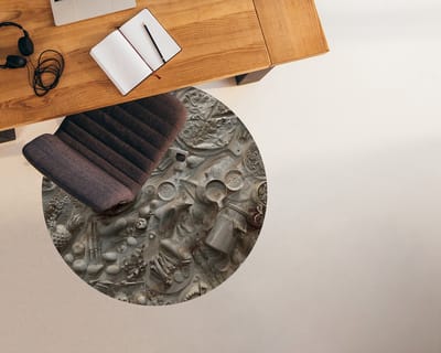 Coloray Vloerbeschermer - Eten en drinken Stoel Mat - 100x100 cm - Veelkleurig Vloerbeschermer Harde Vloer - Motif Vloerbeschermer - Mótif Vloerbeschermer - Ronde Mat - Texturen Thema
