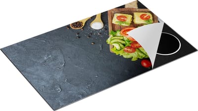 Chefcare Inductie Beschermer Groentes op een Snijplank - 85x52 cm - Afdekplaat Inductie - Kookplaat Beschermer - Inductie Mat