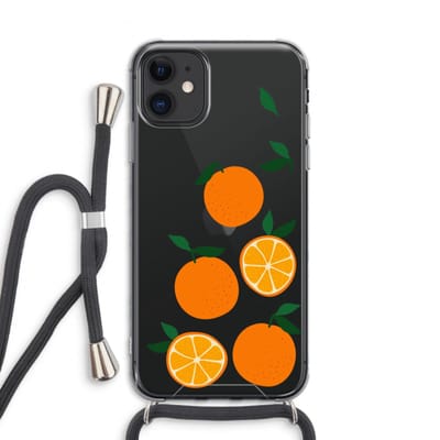 Case Company® - Hoesje met koord geschikt voor iPhone 11 hoesje met Koord - Will you be my clementine - Telefoonhoesje met Zwart Koord - Bescherming aan alle Kanten en Over de Schermrand