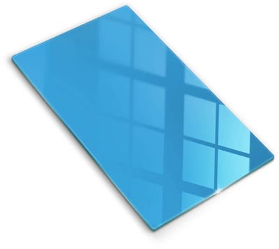 Wallfluent Glazen Snijplanken - Blauw Snijplanken Glas - 30 cm x 52 cm - Lichtblauw Snijplanken van Glas - Keuken Snijplank Glas - Design Glazen Snijplank Keuken - Antislip Glazen Serveerplank