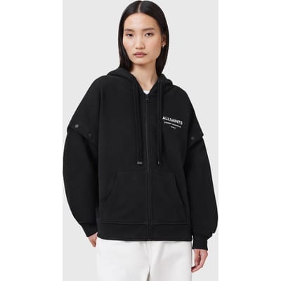 AllSaints Omnium Amphia Hoody Black Taglia: L | Maglie a manica lunga Outlet | Donna | Nero