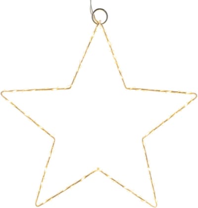 Metalen Ster Decoratie met Timer - Hanglamp Warm Wit Licht voor Binnen en Buiten (50 cm)