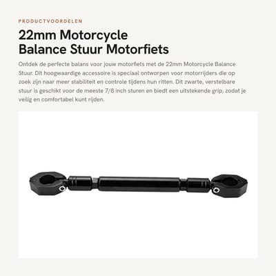 Dailygoods- Balans Stuur Verstelbaar - Aluminium Motorfiets Accessoire - 7/8 Inch - Duurzaam - Verbeterde Stabiliteit - Hoogwaardige Aluminiumlegering
