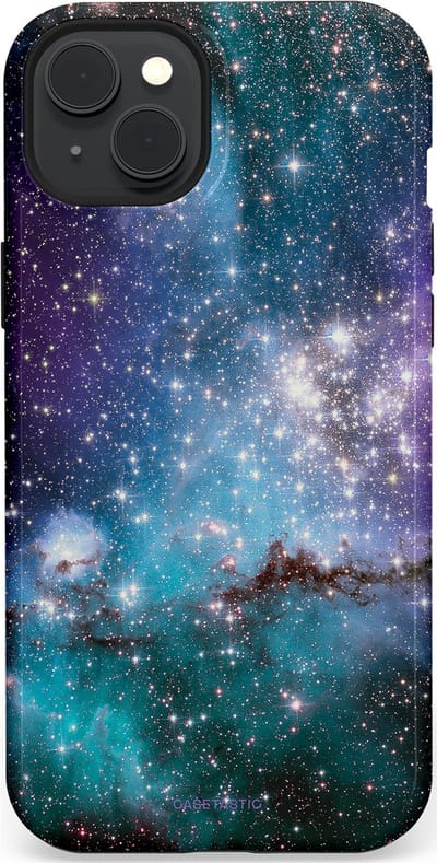 Casetastic Hoesje Geschikt voor Apple iPhone 15 Plus Magsafe - Stijlvolle Beschermende Duo-layer Case - Nebula nachtdroom