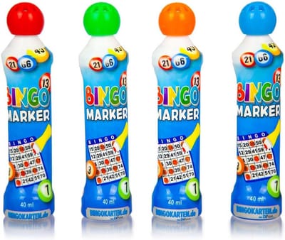 Set van 4 Kleuren Bingo Markers met Sneldrogende Inkt