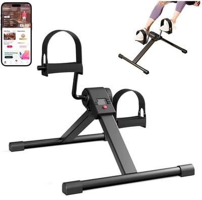 Hometrainerpedalen - caloriemonitor - Opvouwbare fitnessfiets - fitnessfiets onder bureau - LCD scherm