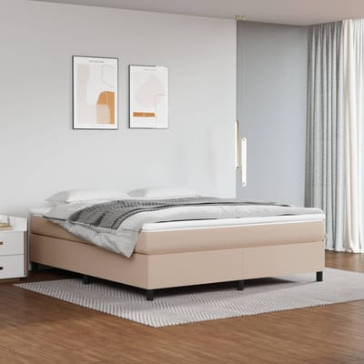 vidaXL - Boxspring - bed - kunstleer - cappuccinokleurig - 160x200 - cm