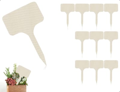 Set van 10 Houten Plantenlabels - Mini Plantmarkers voor Tuinen, Kassen, Potten met Zaden, Bloemen, Kruiden en Groenten