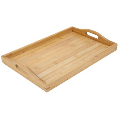 Bamboe Thee Dienblad Chinese Thee Kop Serveertafel voor Theehuis Thuis Kantoor Handvat Type beige