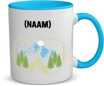 Akyol - snowboard met eigen naam koffiemok - theemok - blauw - Snowboarden - snowboarders - wintersport - 350 ML inhoud