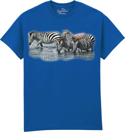 Zebra Water Hole The Coloured House T-shirt S