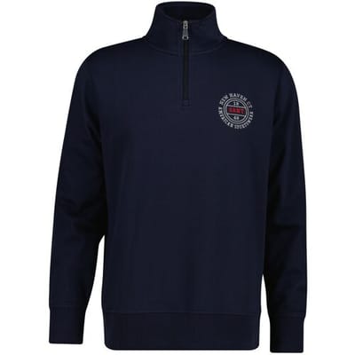 Gant Trui Subtle New Haven 1949 Graphic Halfzip Sweatshirt Avond Blauw / male