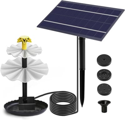 Zonne-energie Tuinvijver Pomp met Fontein voor Buiten - Ideaal voor Vogelbad en Tuin Decoratie, Waterpomp voor Vijver en Tuinfontein