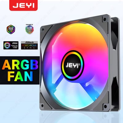 JEYI 120mm PC ARGB Koelventilator AURA SYNC RGB Computer Fans Ultra Stille Heatsink Ventilador met 4PIN PWM en 5V 3PIN ARGB Poort