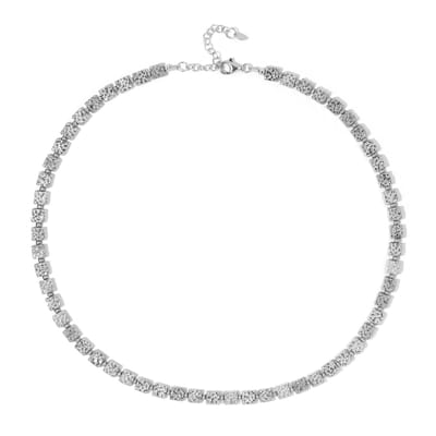 Cavill - 925 Sterling Zilver Zilveren Halsketting met 107,287 ct Hematiet - Verstelbare Luxe Ketting voor Dames - Vierkante en Ronde Kralen