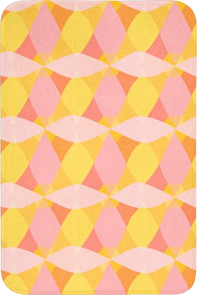 Badmat 60x90 cm - Antislip - Kleurrijk - Ruitpatroon - Bladvormen - Badmatten voor badkamer - Badkamermat - Douchemat - Badkamer mat