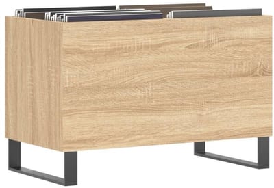 Platenspelermeubel - LP-kast - Platenspelerkast - Draaitafelstandaard - Platenspelerstandaard - Vintage Displayplank - Sonoma Eiken