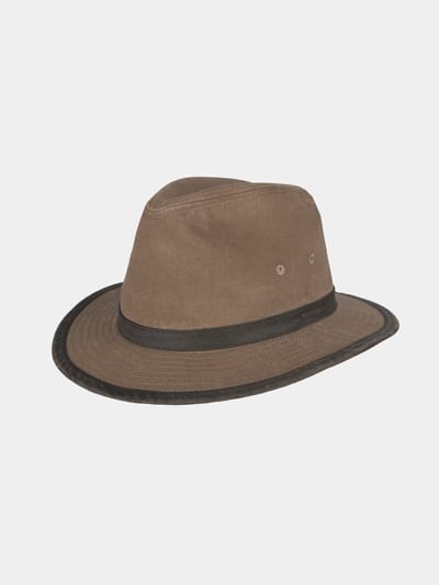 Donoven - Katoenen fedora hoed - Bruin