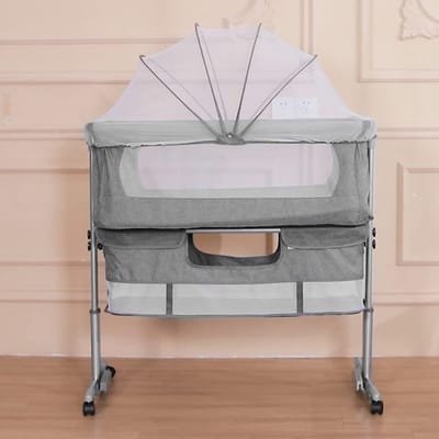 Verstelbare Baby Reiswieg met Opbergmand - Bedside Crib voor Pasgeborenen