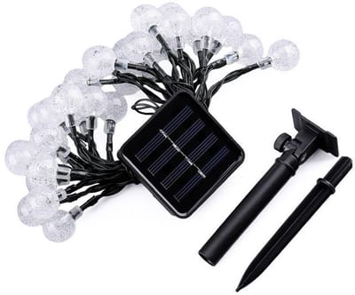 Zonne-energielichtstring - Kristallen Bollen - 50 LEDs - 8 Lichteffecten - Voor Tuin en Terras