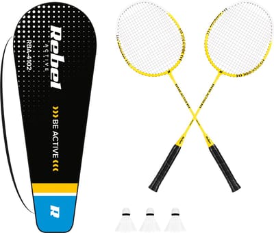 Rebel Active Serie - Badmintonset - Aluminium - Gele Kleur - Inclusief Etui