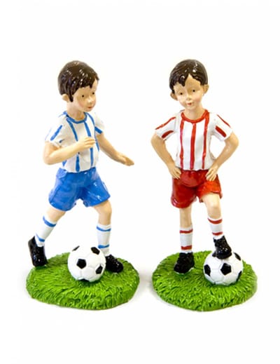 HOBI - Voetbalspeler figuurtje van hars 6 cm voor taart