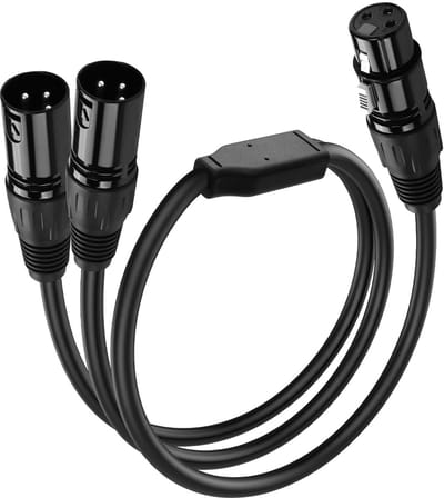 SinLoon XLR Cable 3 Pin 1 Plug to 2 Females Splitter for Home Studio Recorder Amplifier Mixer Speaker (2m to F) - ShopVlot