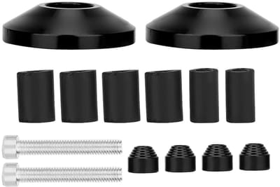 Dailygoods- Stuuruiteinden Gloednieuw - CNC Aluminiumlegering - Universeel - Motorfiets Handvat - Zwart - Eenvoudig te Installeren - Stuurplug