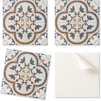 Vinyl wandtegeldecoratie voor kantoor met bloemen- en ruitpatroon, 20x20x20 cm