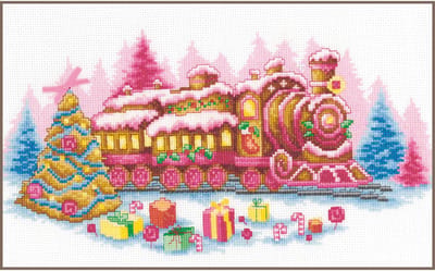 Vervaco - Telpakket kit - 35 x 20cm - Gingerbread locomotief - PN-0215313