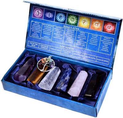 Dailygoods- Genezende Kristallen Set van 6 - Reiki Kristallen - Meditatie Kristallen - Chakra Kristallen - Hoogwaardige Kwaliteit - 2,25 tot 2,50 inch - Healing Stones