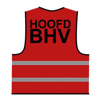 Hoofd BHV hesje rood