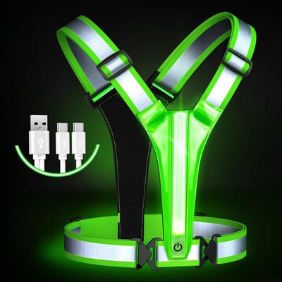 Famanu – Reflecterend vest - running gear - 5 kleuren - 3 lichtmodi - hoge zichtbaarheid - voor wandelen - fietsen - hardlopen