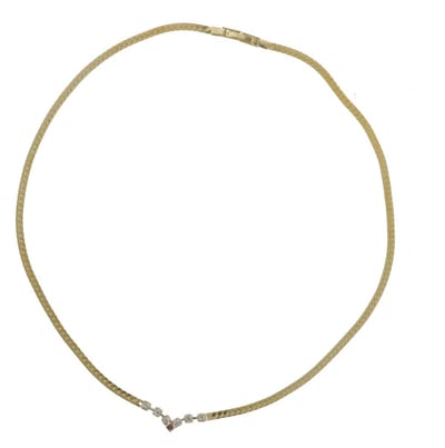Behave - Ketting dames - Minimalistisch - Goud kleur - Steentjes - 44 cm