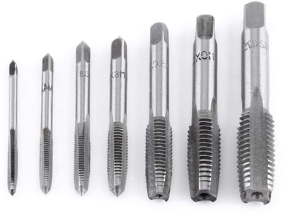 Set van 7 HSS Metrische Schroefdraad Taps en Boorbits voor Precisiewerk en Metaalbewerking