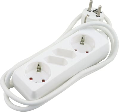 Q-Link stekkerdoos - 2 x euro/2 x randaarde - 3 x 1.5 mmÂ² - 1.5 m - wit
