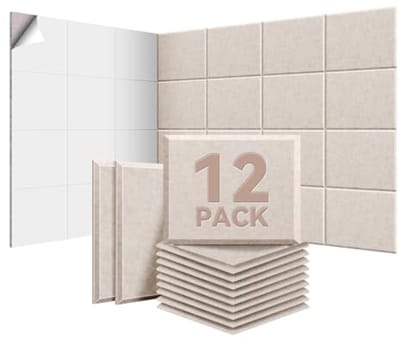 Akoestische panelen zelfklevend - 12-pack 30x40cm voor geluidsisolatie en geluidsabsorptie