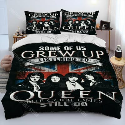 Freddie Mercury Queen-Rockband Dekbedovertrek Beddengoedset, Dekbedovertrek Bedset Quiltovertrek Kussensloop, King Queen Size Beddengoedset AU Double 180x210cm