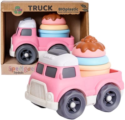 Speelgoedtopdeals - BIOplastic Cake Truck - 21 cm - Duurzaam speelgoed