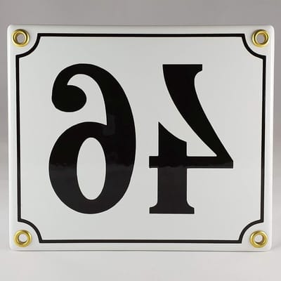 Huisnummer Emaille - Nummerbord Huis - Huis Markeren - Handgemaakt Weerbestendig - 12x14cm - Zwart Wit