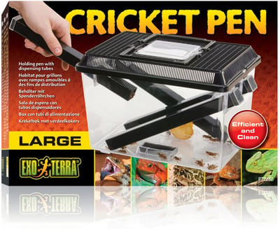 Exo Terra Cricket Pen L 3 Buizen En 2 Spons Zwart - Bijproducten - 30x20.5x19.5 cm