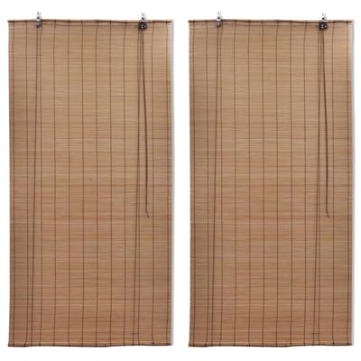 vidaXL - Rolgordijnen - 2 - st - 120x220 - cm - bamboe - bruin
