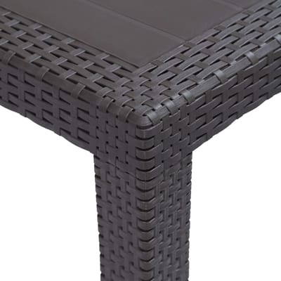 vidaXL - Tuintafel - 150x90x72 - cm - rattan-look - kunststof - bruin