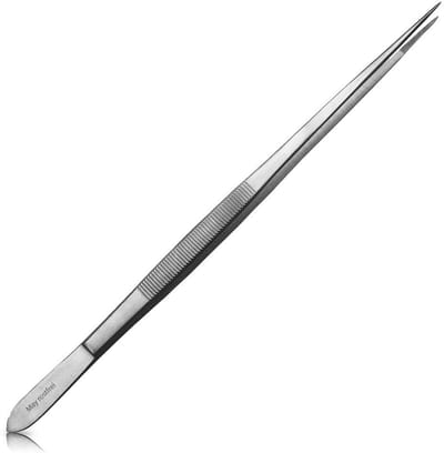 Universeel Pincet - Huishoud Tang - Precisie Werk - Rechte Fijne Punt - 30 cm - Zilverkleurig