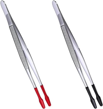 Pincetten set - Zachte punt pincetten - Precisie werk - Rubberen coating - Zilver