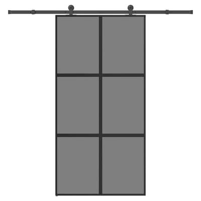 vidaXL - Schuifdeur - met - beslag - 102,5x205 - cm - gehard - glas - en - aluminium