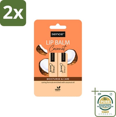 Sence - Moisturise & Care - Lippenbalsem Duo - Verzorgend - 2 x 4,3 g - Voordeelverpakking - 2 stuks - Lippenverzorging - Droge lippen