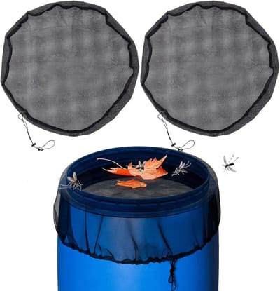 Regentonnet - Muggenbescherming Deksel - Water Opslag - Met Trekkoord - 26x20.5cm - Zwart