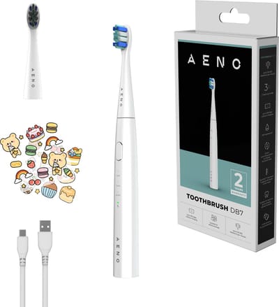 AENO DB7 - Elektrische tandenborstel - Ook voor kinderen - 3 standen - 1 Opzetborstel - 30000 tpm - 100 dagen zonder opladen - IPX7 Wit