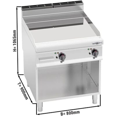 GGM Gastro Elektro Bratplatte - 11,4 kW - Glatt - mit glänzendem Finish Zilver